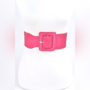 Satin Metallic Elastic Waist Statement Belt